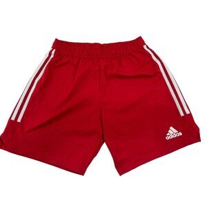 Adidas Red Athletic Shorts Striped Design Mens L Polyester Lightweight 15L
